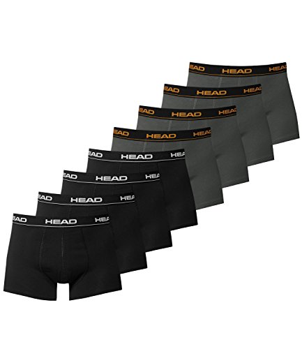 HEAD Men Boxershort 841001001 Basic Boxer 8er Pack, 4x Black 4x Dark Shadow, L HEAD Men Boxershort 841001001 Basic Boxer 8er Pack, 4x Black 4x Dark Shadow, L