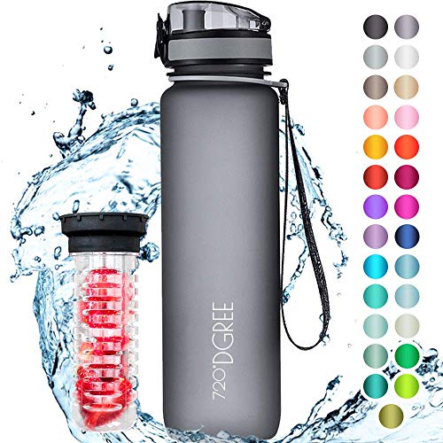 720°DGREE Trinkflasche “uberBottle“ softTouch +Früchtebehälter - 1L - BPA-Frei - Wasserflasche für Uni, Sport, F... 720°DGREE Trinkflasche “uberBottle“ softTouch +Früchtebehälter - 1L - BPA-Frei - Wasserflasche für Uni, Sport, F...