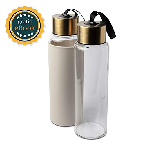 Basil | Premium Wasserflasche Glas & Trinkflasche aus hochwertigem borosilikat Glas | 1000ml | auslaufsicher, BPA frei &... Basil | Premium Wasserflasche Glas & Trinkflasche aus hochwertigem borosilikat Glas | 1000ml | auslaufsicher, BPA frei &...