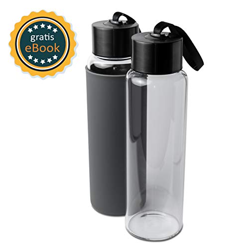 Basil | Premium Wasserflasche Glas & Trinkflasche aus hochwertigem borosilikat Glas | 1000ml | auslaufsicher, BPA frei &... Basil | Premium Wasserflasche Glas & Trinkflasche aus hochwertigem borosilikat Glas | 1000ml | auslaufsicher, BPA frei &...