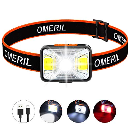OMERIL Stirnlampe LED Wiederaufladbar USB Kopflampe Stirnlampe Kinder, Sehr hell, wasserdichte Mini Stirnlampe Rotlicht ... OMERIL Stirnlampe LED Wiederaufladbar USB Kopflampe Stirnlampe Kinder, Sehr hell, wasserdichte Mini Stirnlampe Rotlicht ...