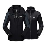 EKLENTSON Damen 3-in-1 Jacke Übergangsjacke Softshell War...
