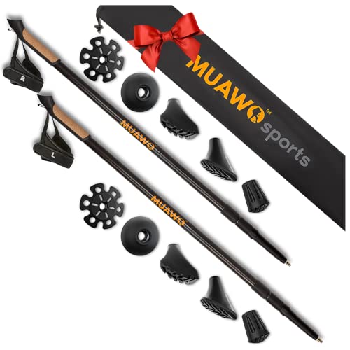 Muawo Premium Nordic Walking Stöcke | ultraleichte 190g, verstellbar, 64-135cm Teleskopstange, 100% Carbon | Trekkingst... Muawo Premium Nordic Walking Stöcke | ultraleichte 190g, verstellbar, 64-135cm Teleskopstange, 100% Carbon | Trekkingst...