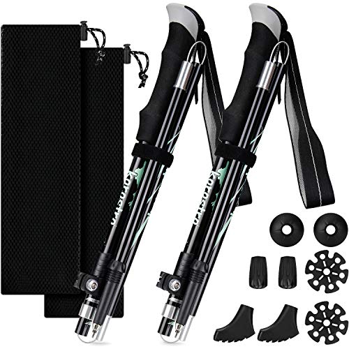 KOROSTRO Nordic Walking Stöcke, 110-130cm Faltbar Wanderstöcke Höhenverstellbar Leicht Dämpfung mit Wasserfeste Tasc... KOROSTRO Nordic Walking Stöcke, 110-130cm Faltbar Wanderstöcke Höhenverstellbar Leicht Dämpfung mit Wasserfeste Tasc...