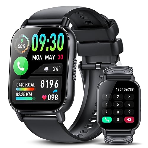 WeurGhy Smartwatch Herren Damen mit Telefonfunktion, 1.85 Zoll Touchscreen Smart Watch mit Pulsmesser Schlafmonitor Schr...